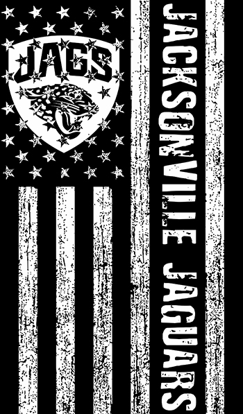 Jacksonville Jaguars Black And White American Flag logo vinyl decal